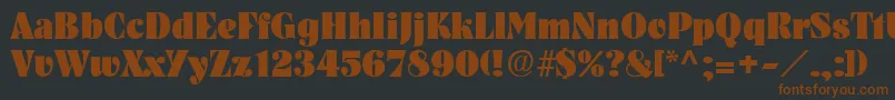 PickwickRegular-Schriftart – Braune Schriften auf schwarzem Hintergrund
