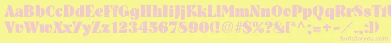 PickwickRegular-Schriftart – Rosa Schriften auf gelbem Hintergrund
