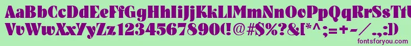 PickwickRegular-Schriftart – Violette Schriften auf grünem Hintergrund