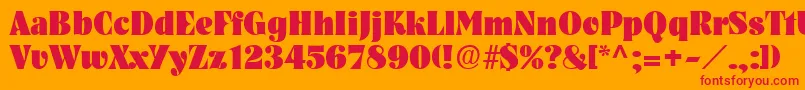 フォントPickwickRegular – オレンジの背景に赤い文字