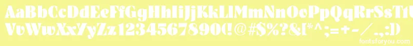 PickwickRegular-Schriftart – Weiße Schriften auf gelbem Hintergrund