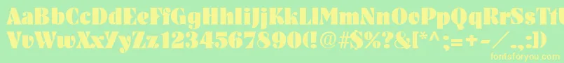 フォントPickwickRegular – 黄色の文字が緑の背景にあります