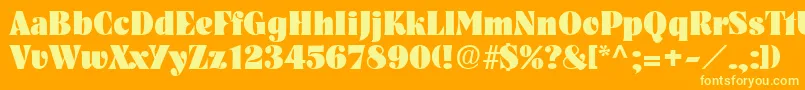 フォントPickwickRegular – オレンジの背景に黄色の文字