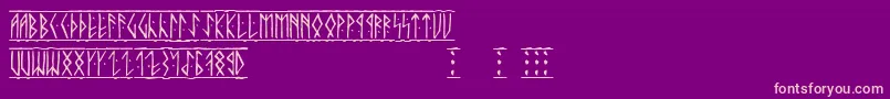 Runic Font – Pink Fonts on Purple Background