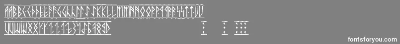 フォントRunic – 灰色の背景に白い文字