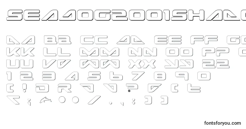 Fuente SeaDog2001Shadow - alfabeto, números, caracteres especiales