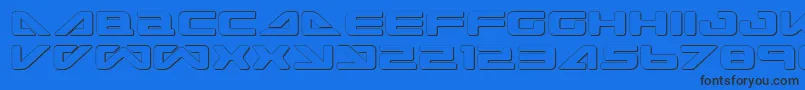SeaDog2001Shadow Font – Black Fonts on Blue Background