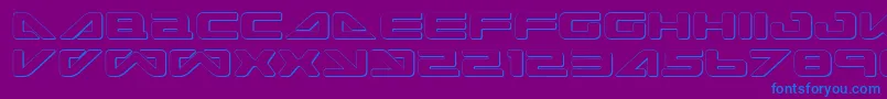SeaDog2001Shadow Font – Blue Fonts on Purple Background