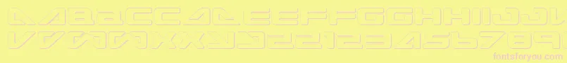 SeaDog2001Shadow-fontti – vaaleanpunaiset fontit keltaisella taustalla