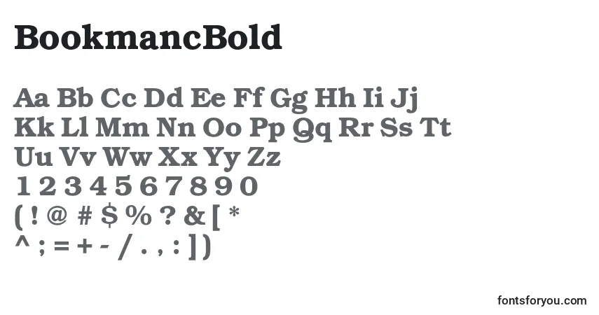 BookmancBoldフォント–アルファベット、数字、特殊文字
