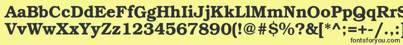 BookmancBold Font – Black Fonts on Yellow Background