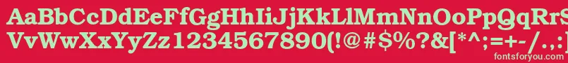 BookmancBold Font – Green Fonts on Red Background