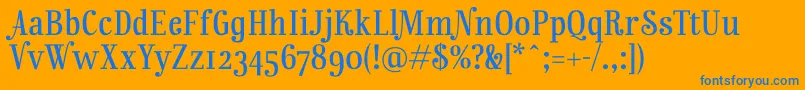 RainbowmansionOsf Font – Blue Fonts on Orange Background