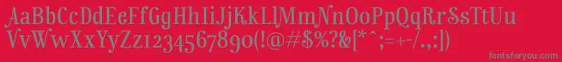 RainbowmansionOsf-Schriftart – Graue Schriften auf rotem Hintergrund