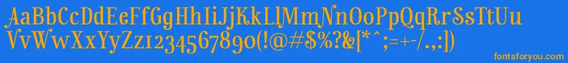 RainbowmansionOsf Font – Orange Fonts on Blue Background