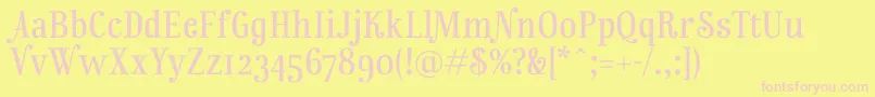 RainbowmansionOsf Font – Pink Fonts on Yellow Background