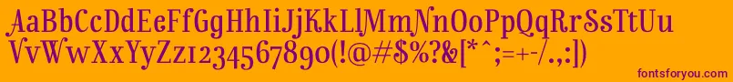 RainbowmansionOsf Font – Purple Fonts on Orange Background