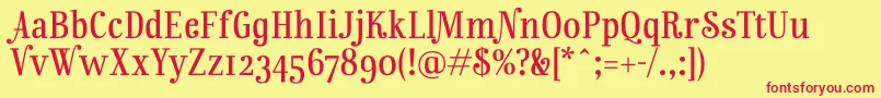 RainbowmansionOsf Font – Red Fonts on Yellow Background