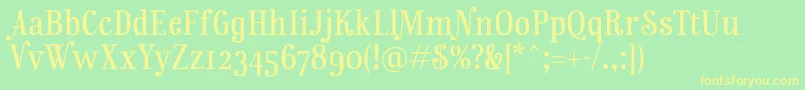 RainbowmansionOsf Font – Yellow Fonts on Green Background