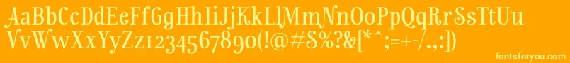 RainbowmansionOsf Font – Yellow Fonts on Orange Background