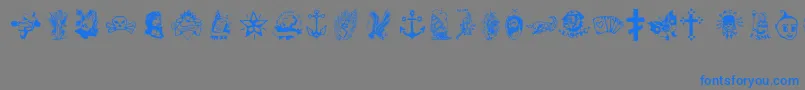 TattooViejaEscuela2-Schriftart – Blaue Schriften auf grauem Hintergrund