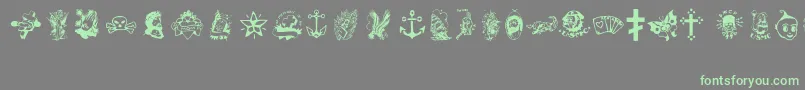 TattooViejaEscuela2 Font – Green Fonts on Gray Background