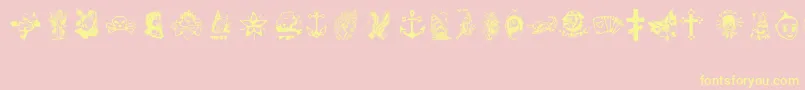 TattooViejaEscuela2 Font – Yellow Fonts on Pink Background