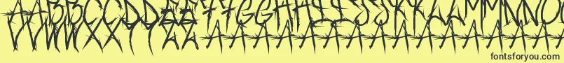 Brushofanarchyoutline Font – Black Fonts on Yellow Background