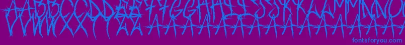 fuente Brushofanarchyoutline – Fuentes Azules Sobre Fondo Morado