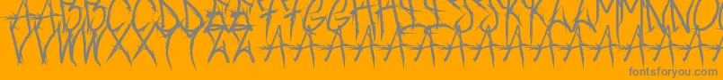 Brushofanarchyoutline-Schriftart – Graue Schriften auf orangefarbenem Hintergrund