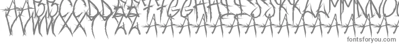 フォントBrushofanarchyoutline – 白い背景に灰色の文字