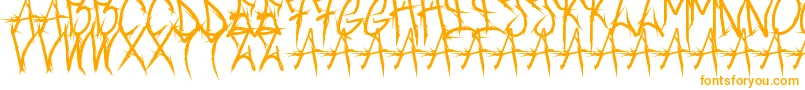 Brushofanarchyoutline-Schriftart – Orangefarbene Schriften auf weißem Hintergrund