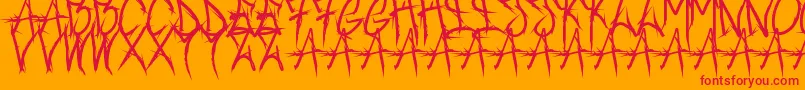 Brushofanarchyoutline Font – Red Fonts on Orange Background