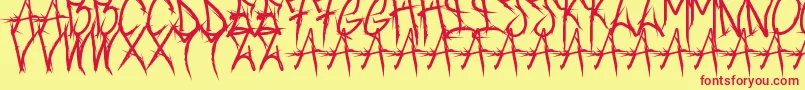 Brushofanarchyoutline Font – Red Fonts on Yellow Background