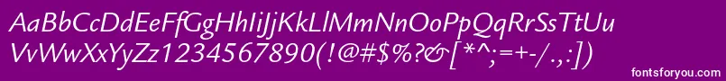 LegacysansstdBookitalic Font – White Fonts on Purple Background