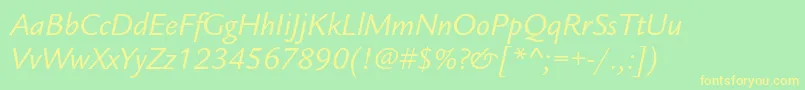 LegacysansstdBookitalic Font – Yellow Fonts on Green Background