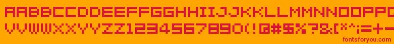 04b 08 -Schriftart – Rote Schriften auf orangefarbenem Hintergrund
