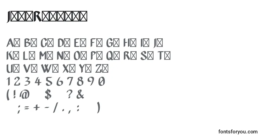 Шрифт JeffRegular – алфавит, цифры, специальные символы
