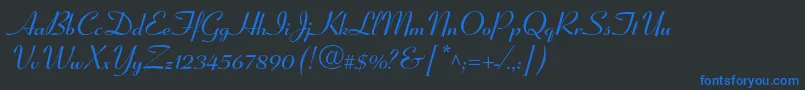 CoronetltstdBold Font – Blue Fonts on Black Background
