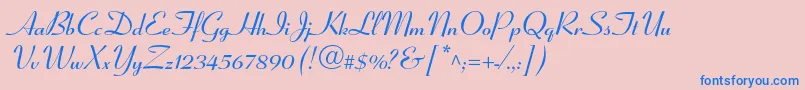 CoronetltstdBold Font – Blue Fonts on Pink Background