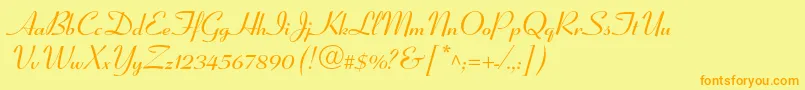 CoronetltstdBold Font – Orange Fonts on Yellow Background