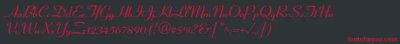 CoronetltstdBold Font – Red Fonts on Black Background