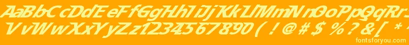 Speedy12 Font – Yellow Fonts on Orange Background