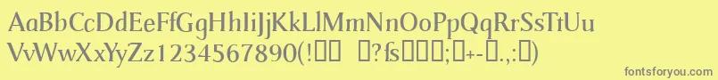 Catherine Font – Gray Fonts on Yellow Background