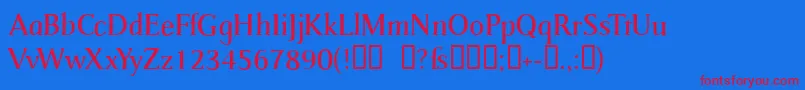 Catherine Font – Red Fonts on Blue Background