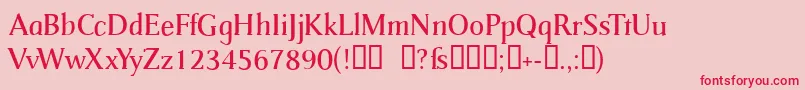 Catherine Font – Red Fonts on Pink Background