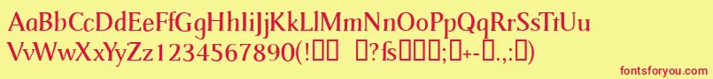 Catherine Font – Red Fonts on Yellow Background