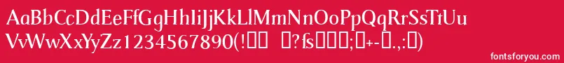 Catherine Font – White Fonts on Red Background