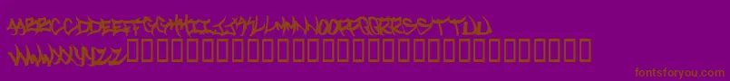 Welcometotexas-fontti – ruskeat fontit violetilla taustalla