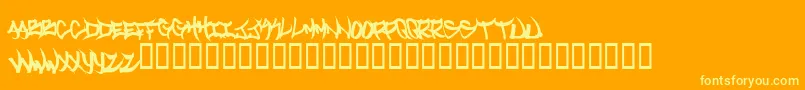 Czcionka Welcometotexas – żółte czcionki na pomarańczowym tle